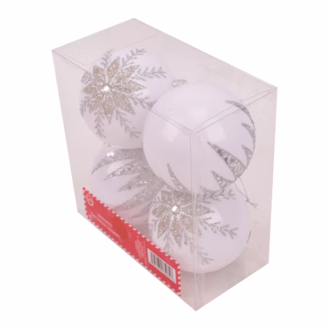 Christmas House Shatterproof Ball Ornaments, 4-pc Pack For Sale