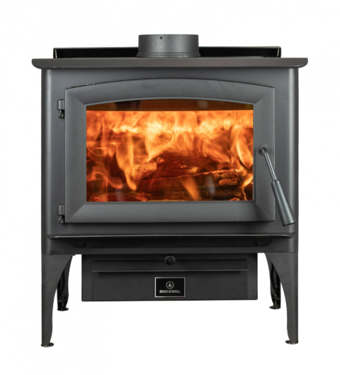 Breckwell CH25 30" Black Finish Freestanding Wood Burning Stove For Sale on Legs With Blower