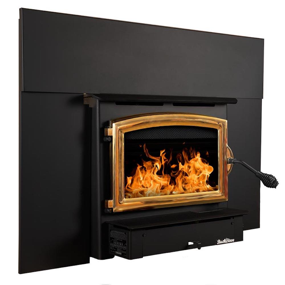 Buck Stove Model 21 Non-Catalytic and Blower Assembly Standard Wood Burning Stove For Sale With Gold Door Finish For Sale - Image 19