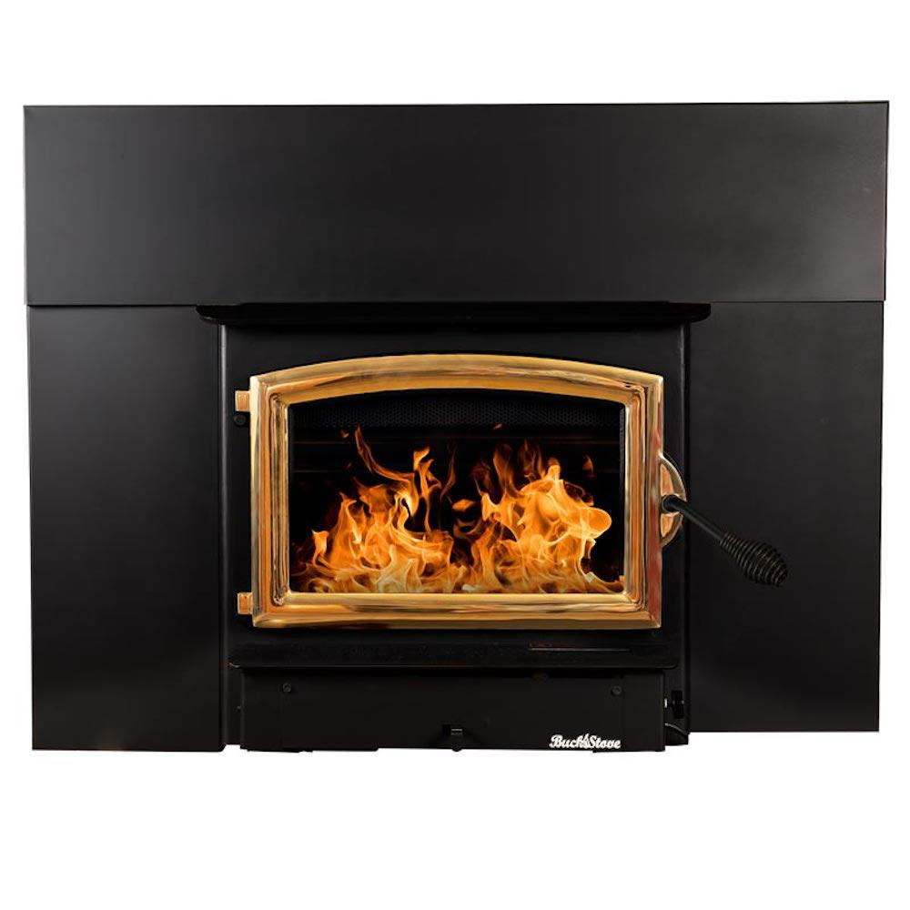 Buck Stove Model 21 Non-Catalytic and Blower Assembly Standard Wood Burning Stove For Sale With Gold Door Finish For Sale - Image 18