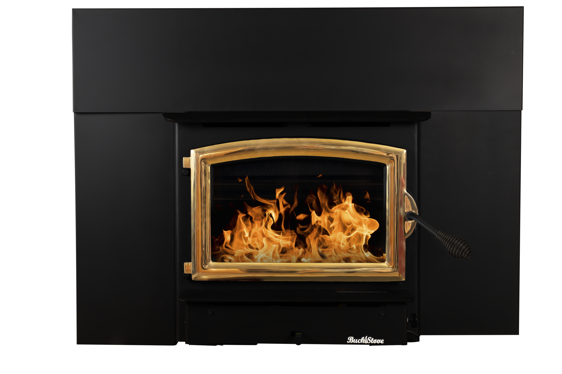 Buck Stove Model 21 Non-Catalytic and Blower Assembly Standard Wood Burning Stove For Sale With Gold Door Finish For Sale - Image 24