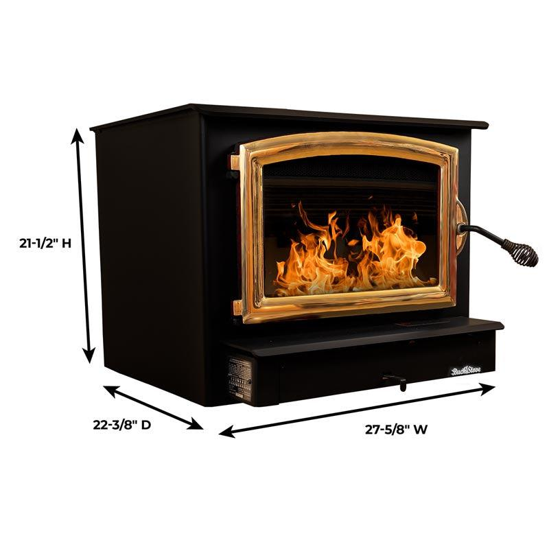 Buck Stove Model 74 Non-Catalytic and Blower Assembly Standard Wood Burning Stove With Pewter Door Finish For Sale - Image 11