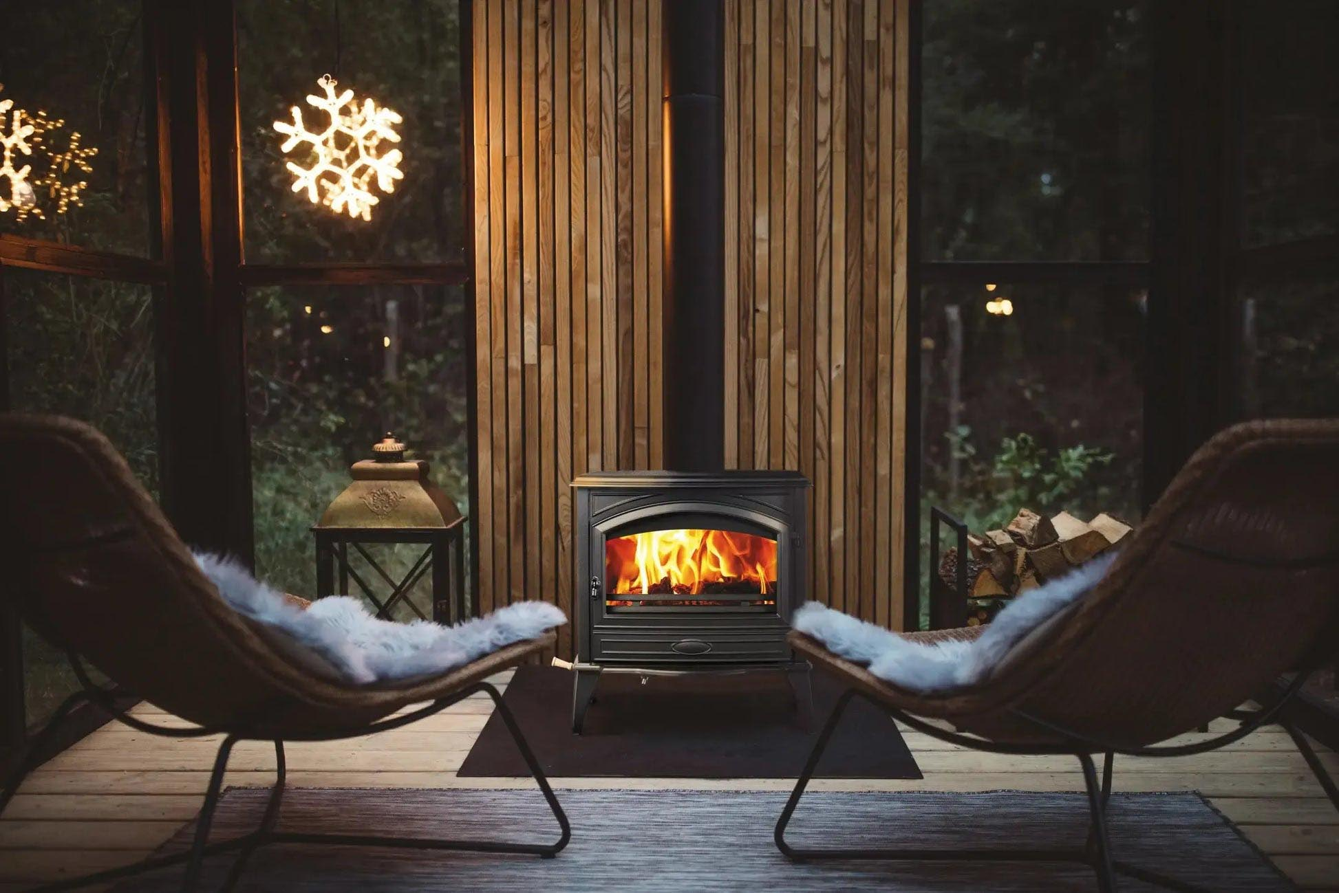 Sierra Flame by Amantii Lynwood W76 Cast Iron Freestanding Wood Burning Stove For Sale - Image 11