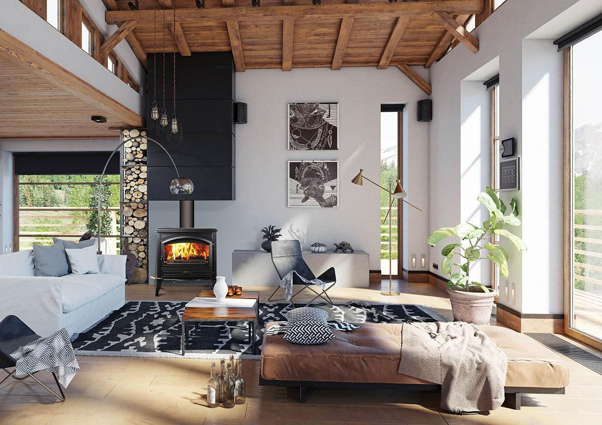 Sierra Flame by Amantii Lynwood W76 Cast Iron Freestanding Wood Burning Stove For Sale - Image 13