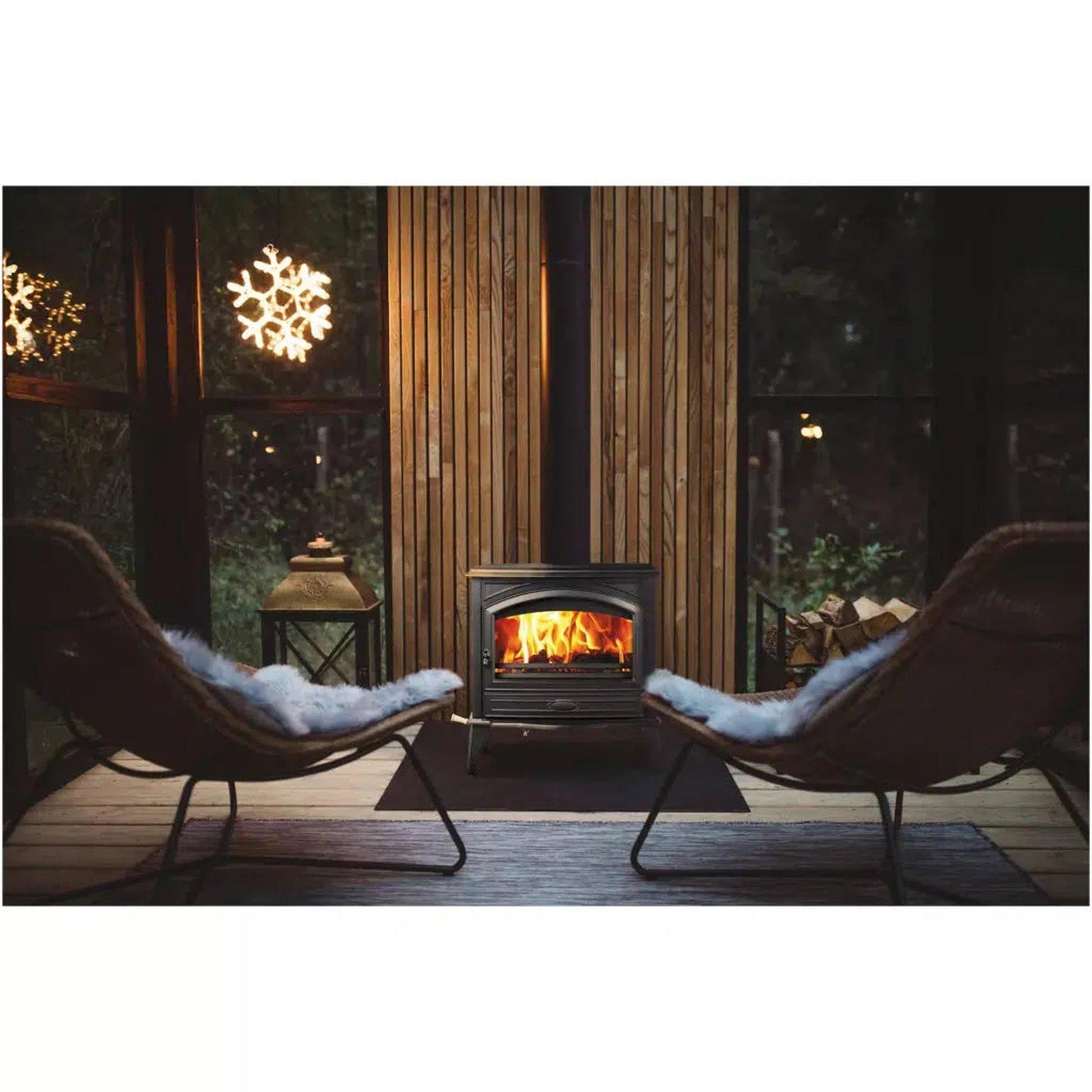 Sierra Flame by Amantii Lynwood W76 Cast Iron Freestanding Wood Burning Stove For Sale - Image 5