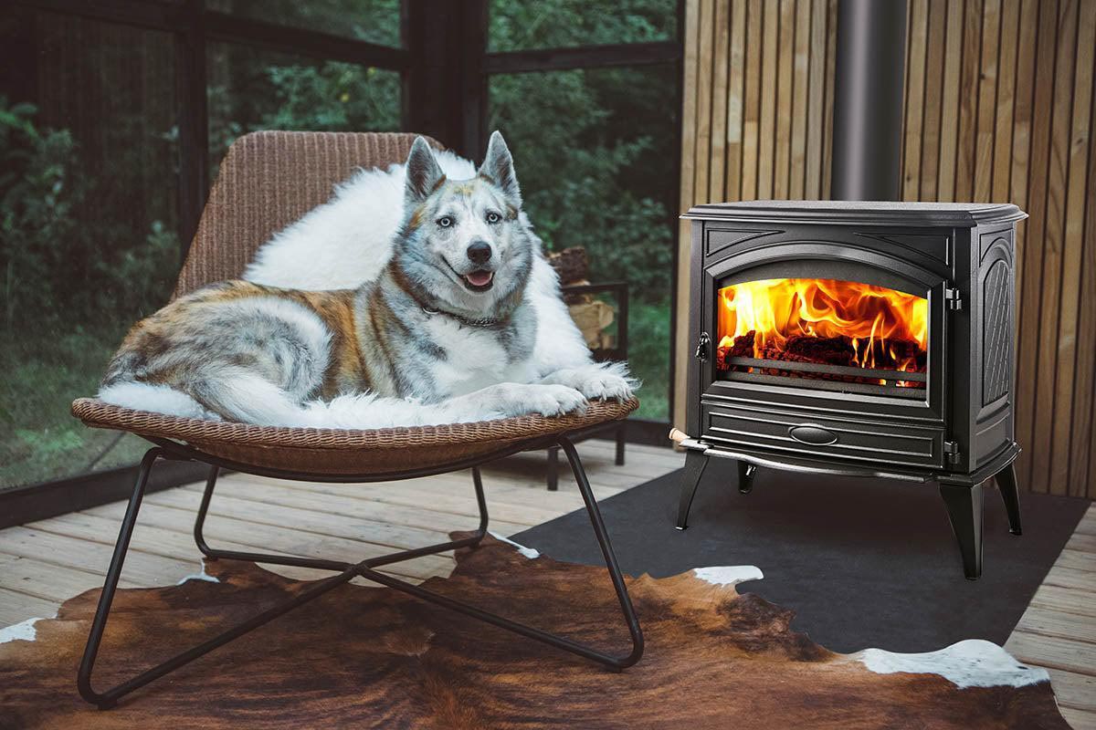 Sierra Flame by Amantii Lynwood W76 Cast Iron Freestanding Wood Burning Stove For Sale - Image 9