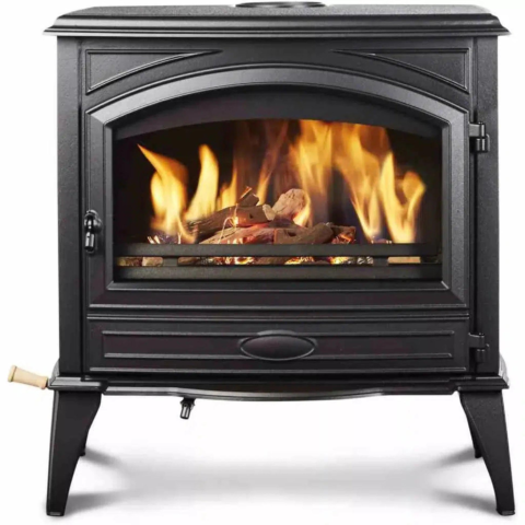Sierra Flame by Amantii Lynwood W76 Cast Iron Freestanding Wood Burning Stove For Sale