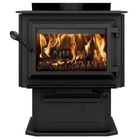 Ventis HES240 27" Black Wood Burning Large Stove With Pedestal For Sale, EPA2020 Certified